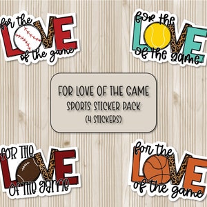 Pacote de adesivos For Love of the Game | Adesivos esportivos | Adesivos para scrapbooking | Adesivos para laptop | Adesivos para garrafa d'água | Adesivo para capa de celular