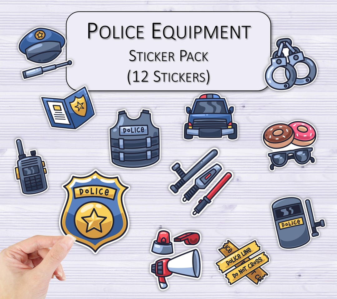 Police Equipment Sticker Pack | Laminated Decals | Scrapbooking ...