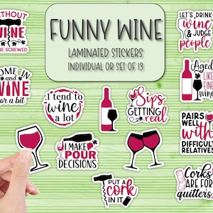Zabawne naklejki na wino | Naklejki laminowane | Naklejki na wino | Naklejki na laptopa | Naklejki na butelkę z wodą | Naklejka na etui na telefon