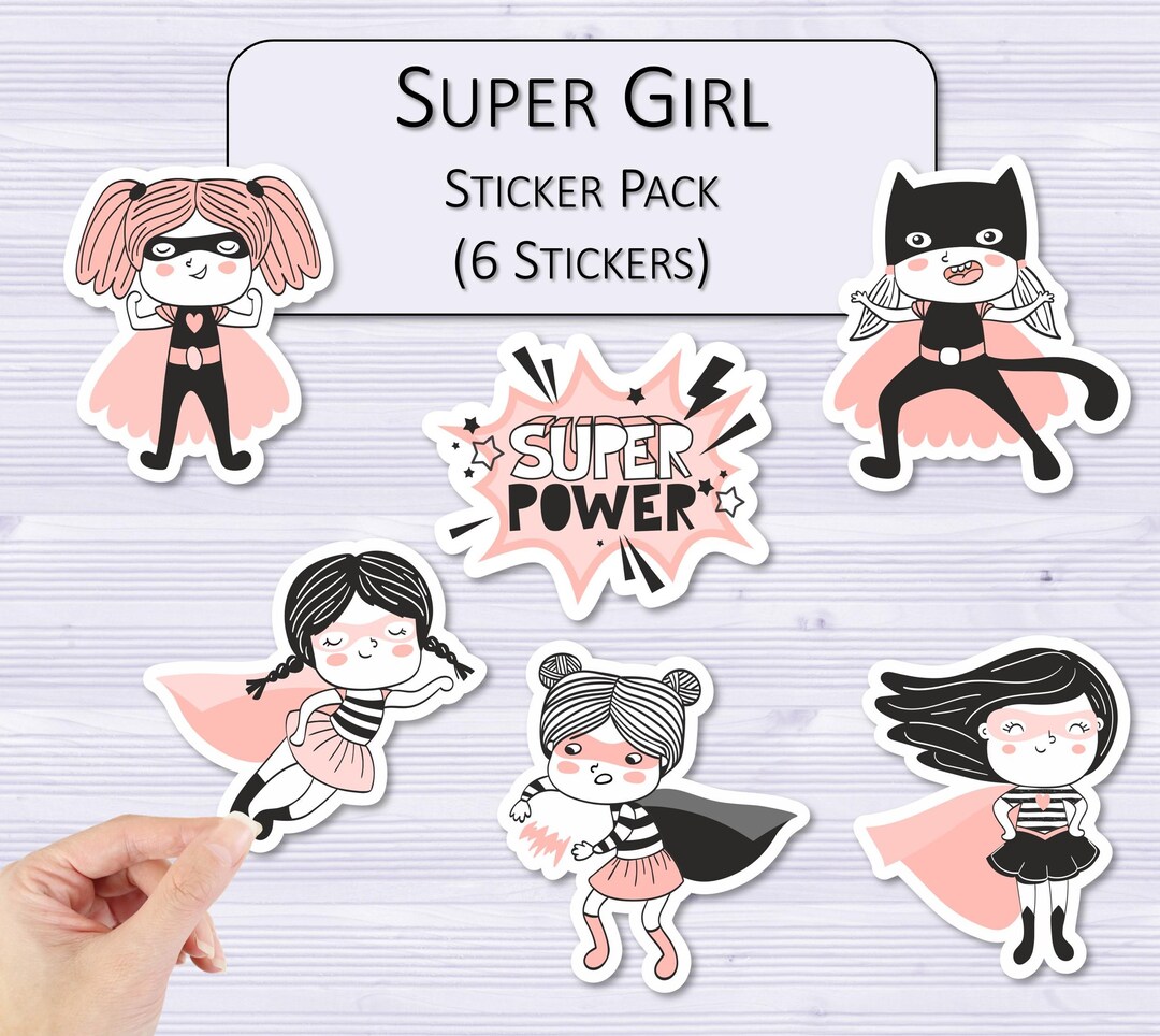 Super Model Stickers Super Girl Sticker Pack | Laminated Stickers | Girl Power Stickers ...