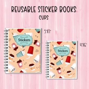 Cozy Cups Themed Reusable Sticker Book | Sticker Storage Album | Custom Vinyl Sticker Organizer