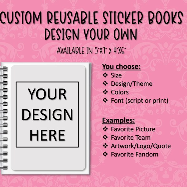 Custom Reusable Sticker Book Etsy