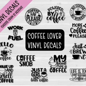 Décalcomanies en vinyle pour amateurs de café | Décalcomanies de café | Décalcomanies de caféine | Décalcomanies de bouteille d’eau | Décalcomanies pour ordinateur portable | Décalcomanies de voiture | Cadeaux | Personnalisable