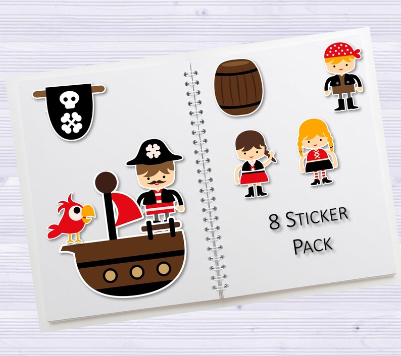 Pirate Kids Sticker Pack | Decals | Scrapbooking Stickers | Laptop ...
