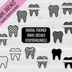 Decalques de vinil odontológico | Decalques dentais | Decalques de higiene dental | Decalques para garrafas de água | Decalques para laptop | Decalques para carros | Presentes | Customizável