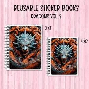 Dragons Vol. 2 Themed Reusable Sticker Book | Sticker Storage Album | Custom Vinyl Sticker Organizer