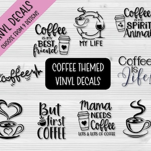 Décalcomanies vinyles sur le thème du café | Décalcomanies de café | Décalcomanies de caféine | Décalcomanies de bouteille d’eau | Décalcomanies pour ordinateur portable | Décalcomanies de voiture | Cadeaux | Personnalisable