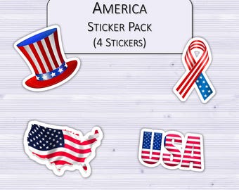 Amerika Aufkleber | Vaterländische Aufkleber | Scrapbooking Aufkleber | Laptop Aufkleber | Wasserflasche Aufkleber | Handy Case Sticker
