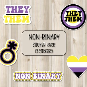 Niet-binair stickerpakket | LGTBQIA+-stickers | Plakboekstickers | Laptopstickers | Waterflesstickers | Sticker telefoonhoesje