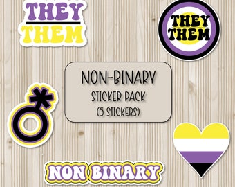 Non-Binary Sticker Pack | LGTBQIA+ Decals | Scrapbooking Stickers | Laptop Stickers | Waterbottle Stickers | Phone Case Sticker