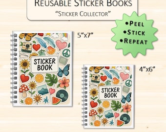 Sticker Collector Themed Reusable Custom Reusable Sticker Book | Sticker Storage Album | Personalized Sticker Organizer
