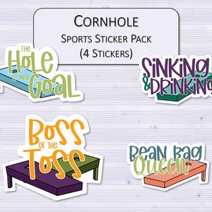 Cornhole Sticker Pack | Sports Stickers | Scrapbooking Stickers | Laptop Stickers | Waterbottle Stickers | Phone Case Sticker