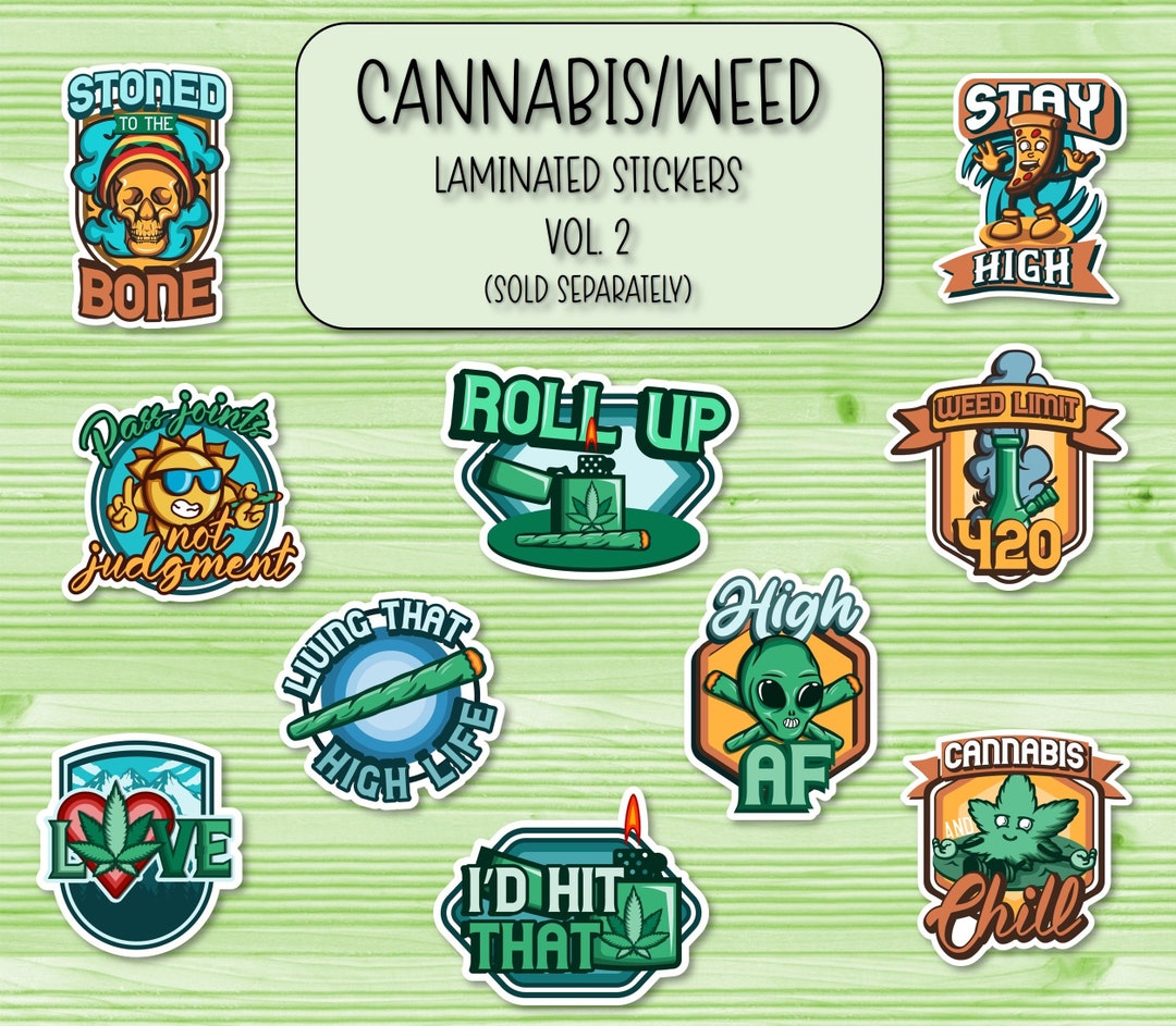 Cannabis Vol. 2 Stickers | Laminated Stickers | Weed Stickers | Laptop ...