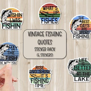 Vintage Fishing Stickers | Laminated Stickers | Fishing Stickers | Laptop Stickers | Waterbottle Stickers | Phone Case Sticker