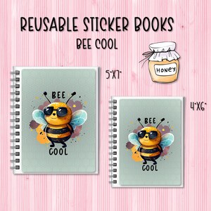 BEE COOL Themed Reusable Sticker Book | Sticker Storage Album | Custom Vinyl Sticker Organizer