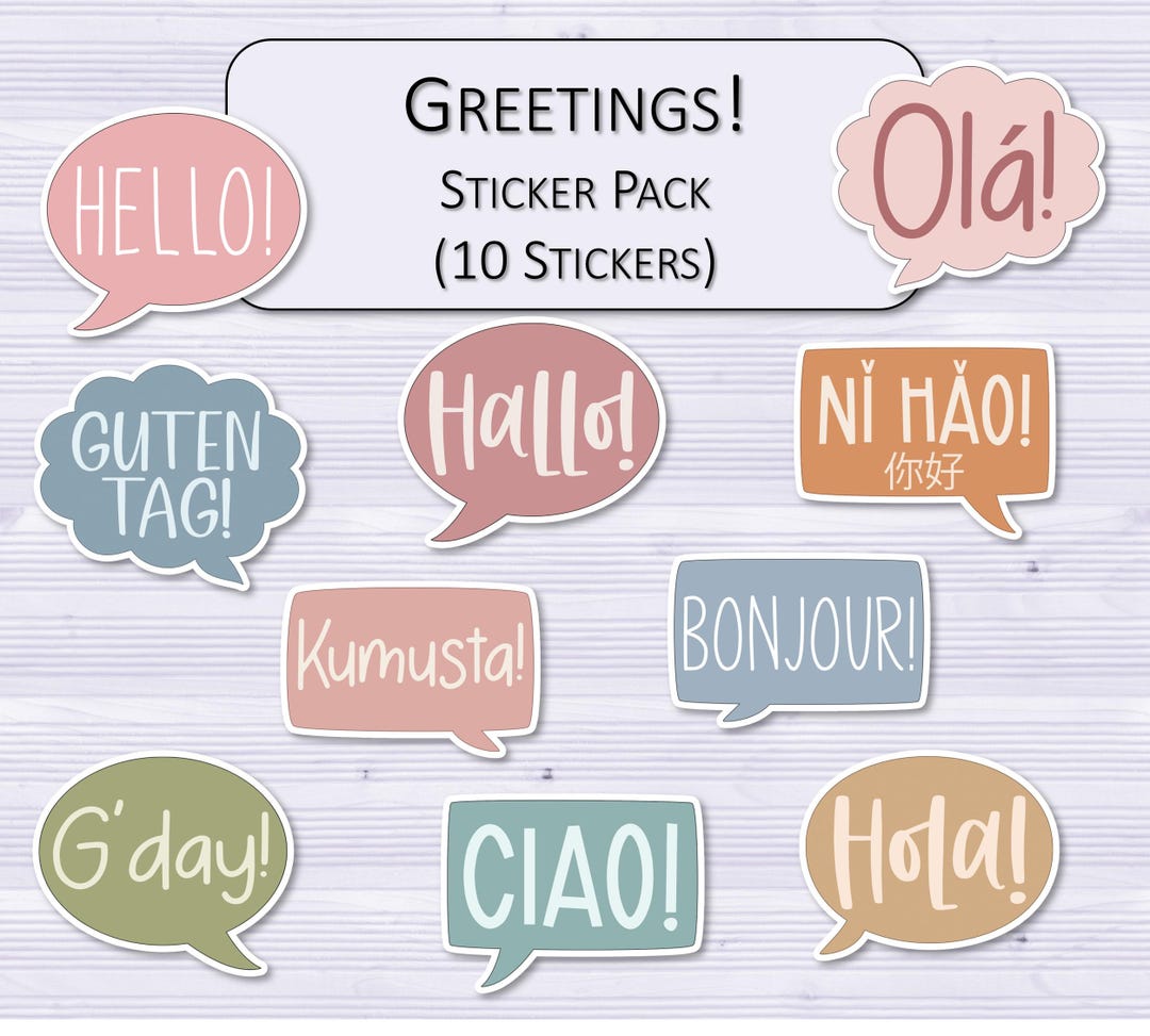 Greetings Message Sticker Greetings! Sticker Pack | Cute Decals | Scrapbooking Stickers | Laptop ...