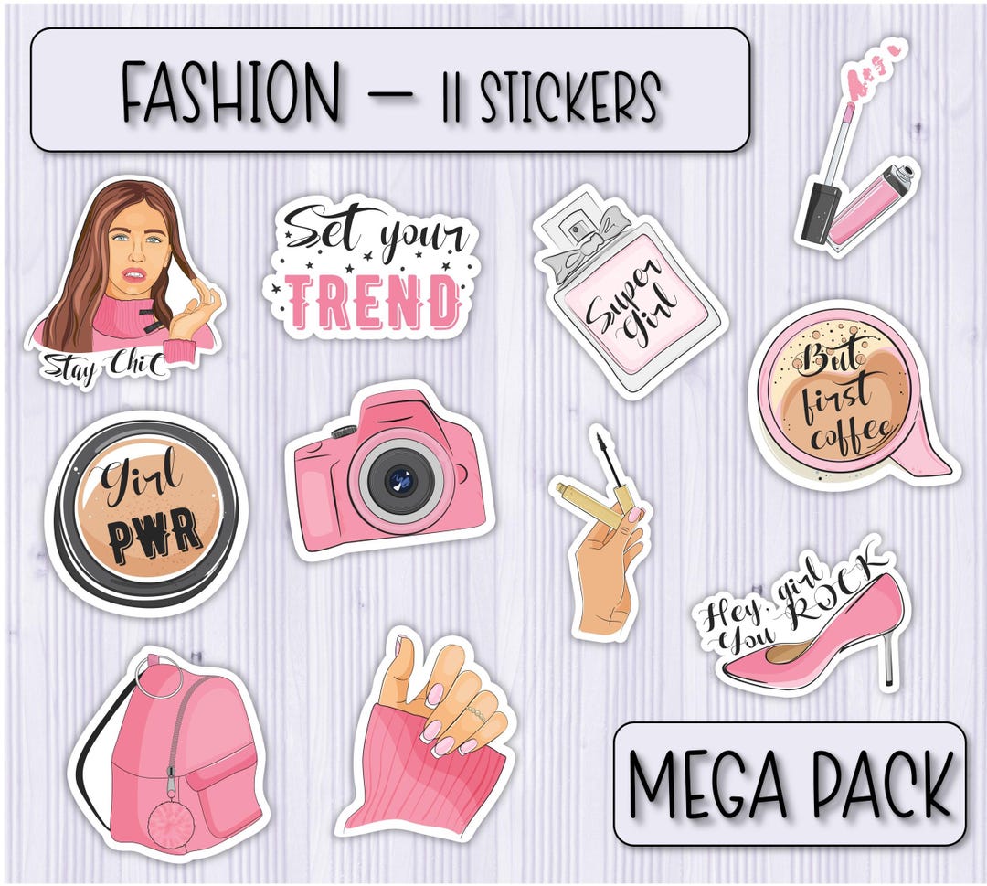 Fashion MEGA Sticker Pack | Laminated Stickers | Makeup Themed Stickers ...