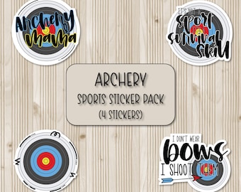 Archery Themed Sticker Pack | Sports Stickers | Scrapbooking Stickers | Laptop Stickers | Waterbottle Stickers | Phone Case Sticker