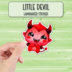 Naklejka na Halloween Little Devil | Naklejki laminowane | Naklejki na Halloween | Naklejki na laptopa | Naklejki na butelkę z wodą | Naklejka na etui na telefon