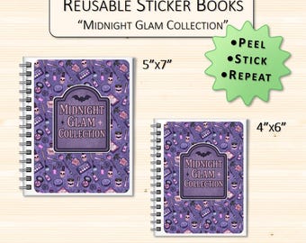 Midnight Glam Collection Custom Reusable Sticker Book | Sticker Storage Album | Personalized Sticker Organizer