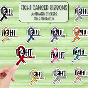 Kampf Krebs Band Aufkleber | Cancer Support Aufkleber |  Laptop Aufkleber | Wasserflasche Aufkleber | Handy Case Sticker