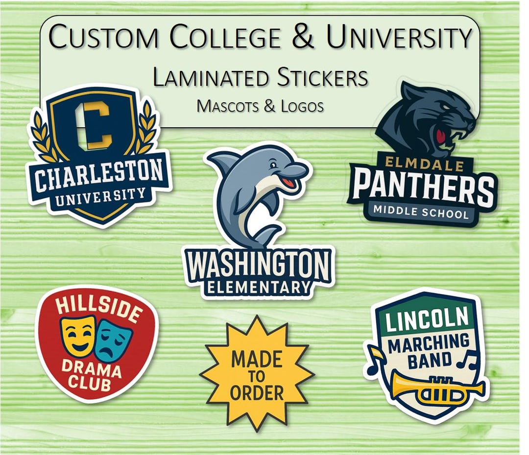 Custom College & University Stickers | Mascots - Logos | Laminated ...