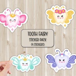 Stickers fée des dents | Stickers dentiste | Stickers laminés | Autocollants dentaires | Stickers pour ordinateur portable | Stickers bouteille d'eau | Sticker coque de téléphone