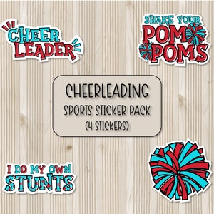 Cheerleader Sticker Pack | Sport-Aufkleber | Scrapbooking Aufkleber | Laptop Aufkleber | Wasserflasche Aufkleber | Handy Case Sticker
