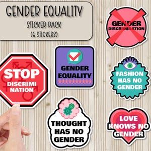Gender Equality Sticker Pack | DEI Stickers | Scrapbooking Stickers | Laptop Stickers | Waterbottle Stickers | Phone Case Sticker
