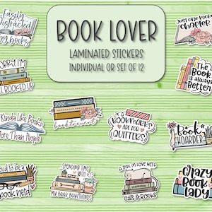 Book Lover Stickers | Laminated Stickers |  Book Lover Sticker Pack | BookTok | Laptop Stickers | Waterbottle Stickers | Phone Case Sticker