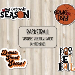 Basketball Sticker Pack | Sport-Aufkleber | Scrapbooking Aufkleber | Laptop Aufkleber | Wasserflasche Aufkleber | Handy Case Sticker