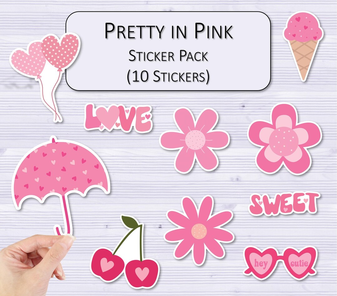 Pretty in Pink Sticker Pack | Planner Stickers | Scrapbooking Stickers ...