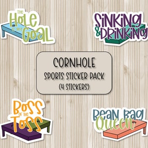 Niedliche Cornhole Sticker Pack | Sport-Aufkleber | Scrapbooking Aufkleber | Laptop Aufkleber | Wasserflasche Aufkleber | Handy Case Sticker