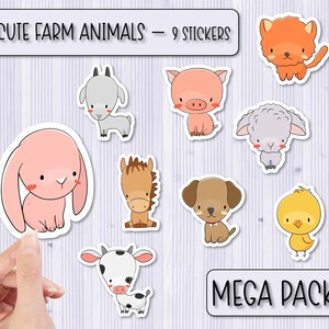 Farm Animals MEGA Sticker Pack | Farm Stickers | Scrapbooking Stickers | Laptop Stickers | Waterbottle Stickers | Phone Case Sticker