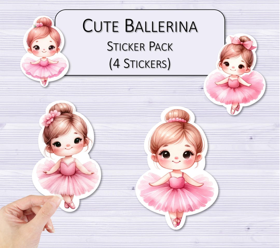 Cute Ballerina Sticker Pack | Dance Stickers | Scrapbooking Stickers ...