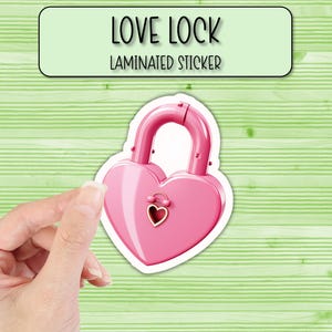 Liebesschloss Aufkleber | Laminierte Aufkleber | Valentinstag Aufkleber | Liebe | Laptop Aufkleber | Wasserflasche Aufkleber | Handy Case Sticker