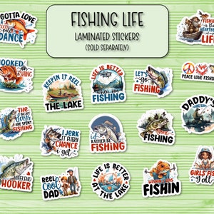Stickers vissen leven | Gelamineerde stickers | Visserijstickers | Laptopstickers | Waterflesstickers | Sticker telefoonhoesje | Vissencadeaus