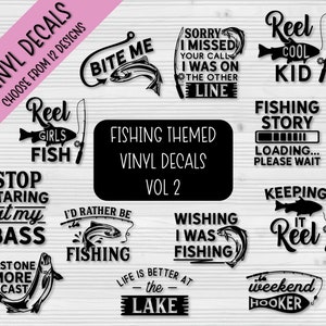 Visserijthema Vol. 2 vinylstickers | Tacklebox-decor | Waterflesstickers | Laptopstickers | Autostickers | Aanpasbaar