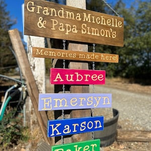 Personalized Engraved Grandchild Grandparent Name Sign Grandparent Gift Christmas Gift For Grandpa For Grandma