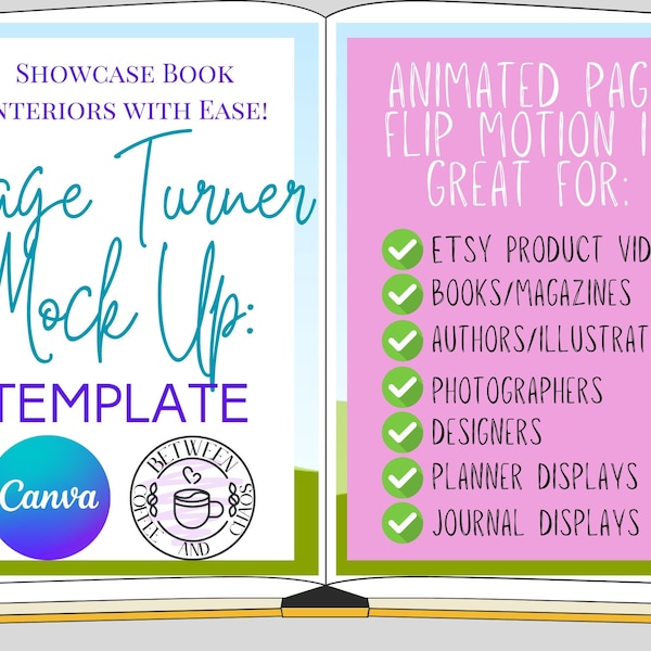 Page Turner Mock Up Video: Showcase Book Interiors with Ease! Great for Authors, Social Media Influencers, Content Creators & more!