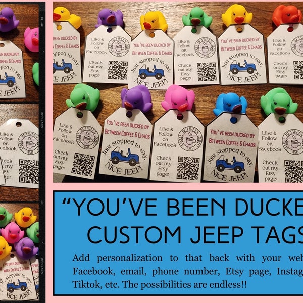 Jeep Wrangler You've Been Ducked Custom Jeep Tags I Mehrere Farb- und Schriftoptionen verfügbar I Made to Order I Digital Download SVG