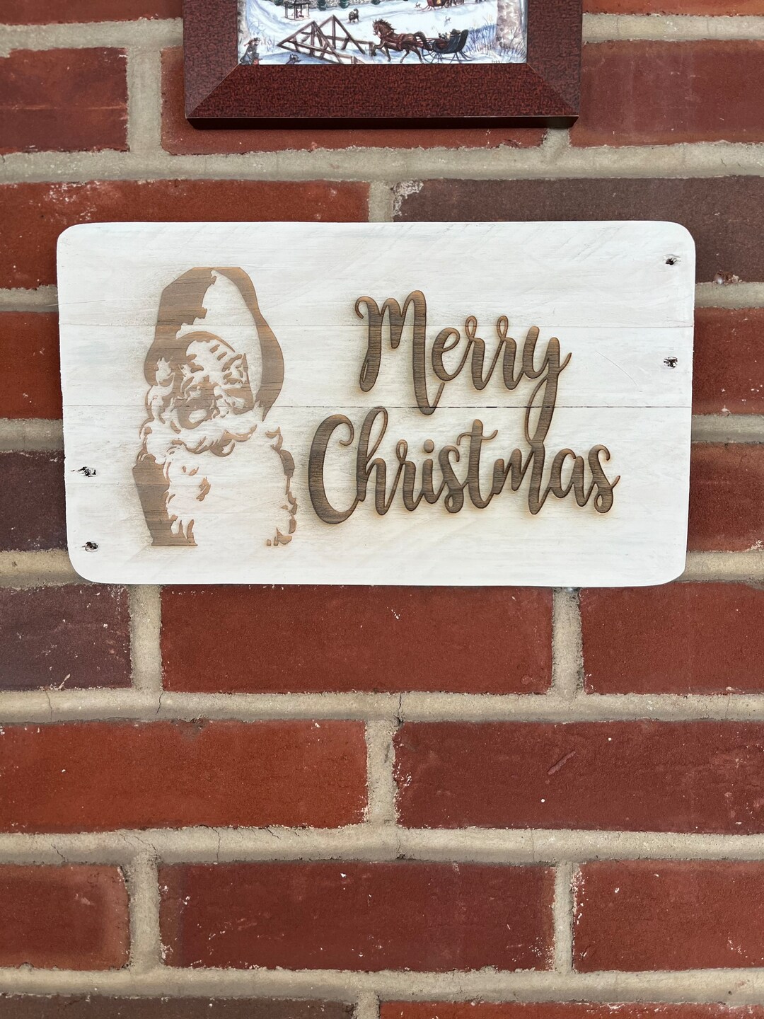 Merry Christmas Wooden Sign - Etsy