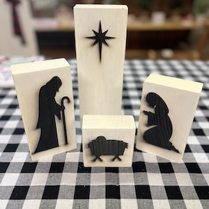 Large Wooden Nativity Scene