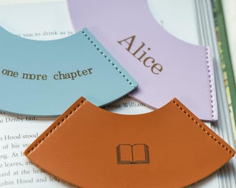 Leather Corner Bookmark, Custom Engraved Bookmark, Gift for Book Lovers, Personalized Bookmarks, Double-Sided Bookmark, Gifts For Him or Her