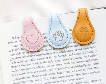Customized Bookmark For Book Lovers, Leather Magnetic Bookmark, Book Accessories, Customized Gifts For Her and Him, Personalized Bookmarks