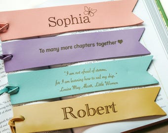 Bookmark With Tassel, Custom Leather Bookmark, Laser Engraved Gift for Book Lovers, Personalized Book Accessories, Custom Name Gift