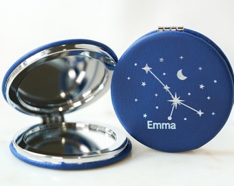 Espejo compacto personalizado, espejo redondo pequeño, espejo de maquillaje, espejo grabado, regalo personalizado para ella, espejo personalizado, regalos para ella