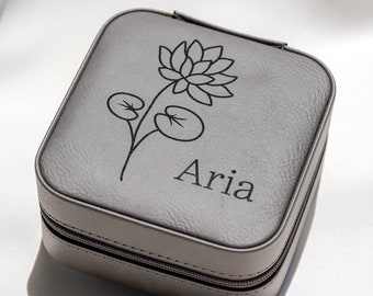 Girls Jewelry Box Personalized, Jewelry Travel Box, Jewelry Organizer, Travel Jewelry Case, Custom Jewelry Box, Engraved Jewelry Box