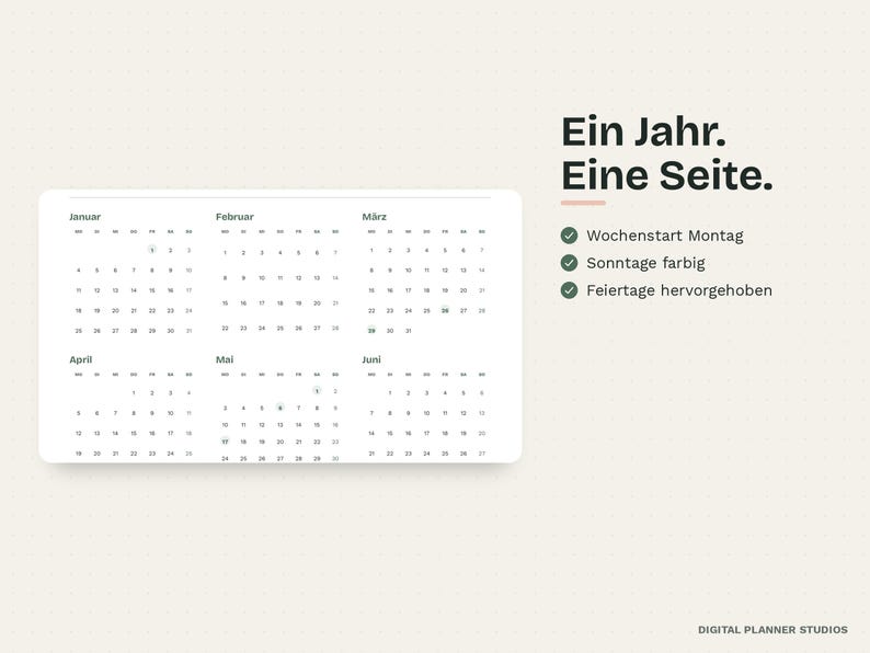 Jahresplaner 2027 zum Ausdrucken | Jahresübersicht Kalender 2027 PDF