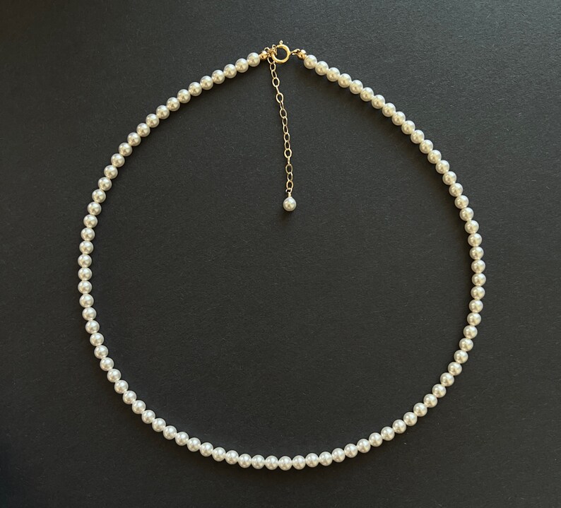 14K Gold Filled 2mm/4mm Pearl Necklace, Bridesmaid Jewelry, Wedding